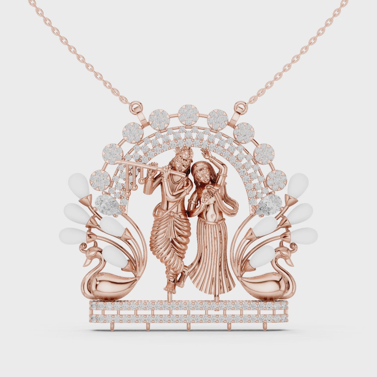 Vrindara Divine Radha Krishna Pendant Necklace