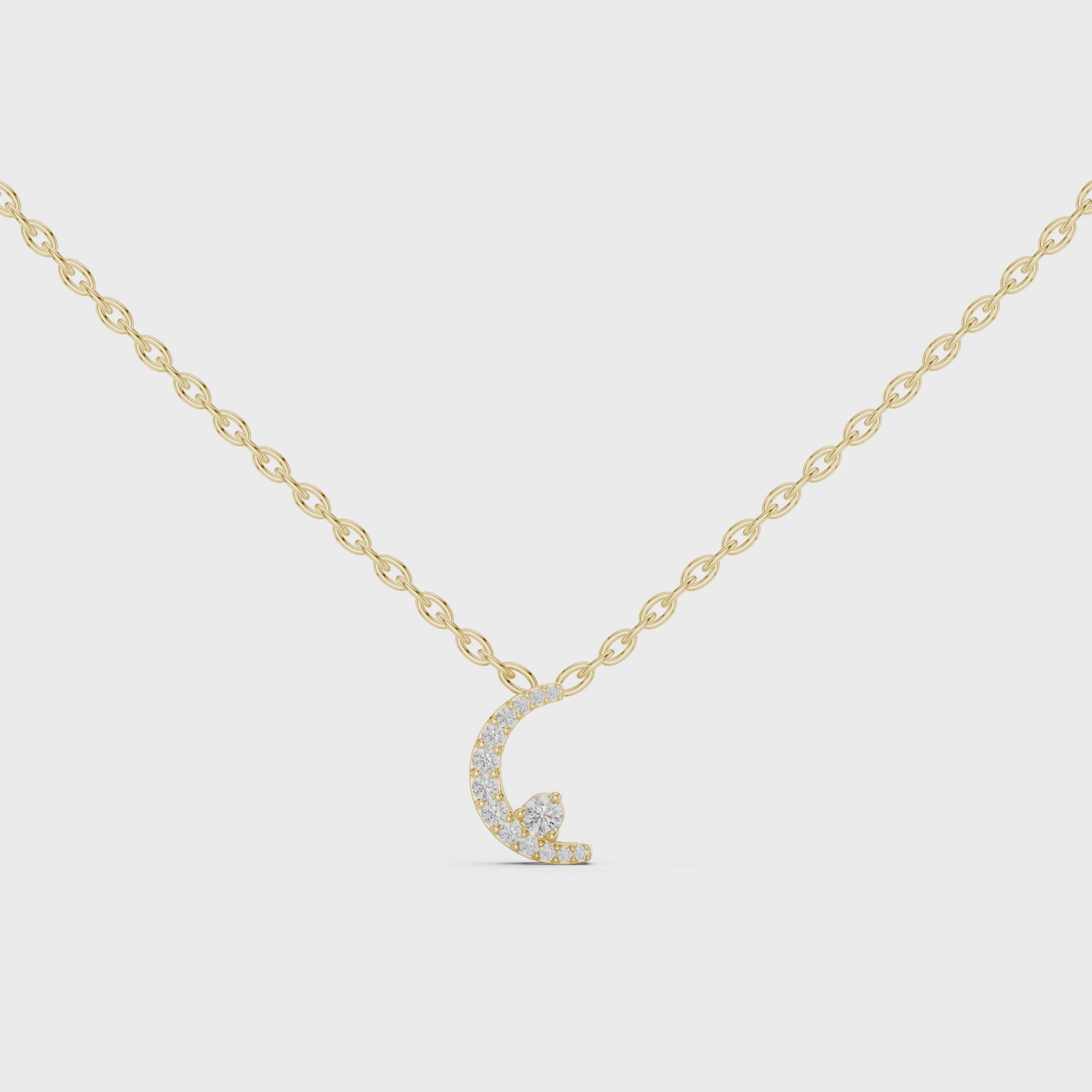 Celestia Crescent Diamond Necklace