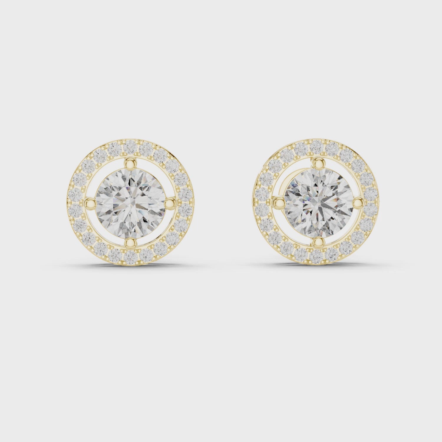 Seraphina Halo Diamond Stud Earrings