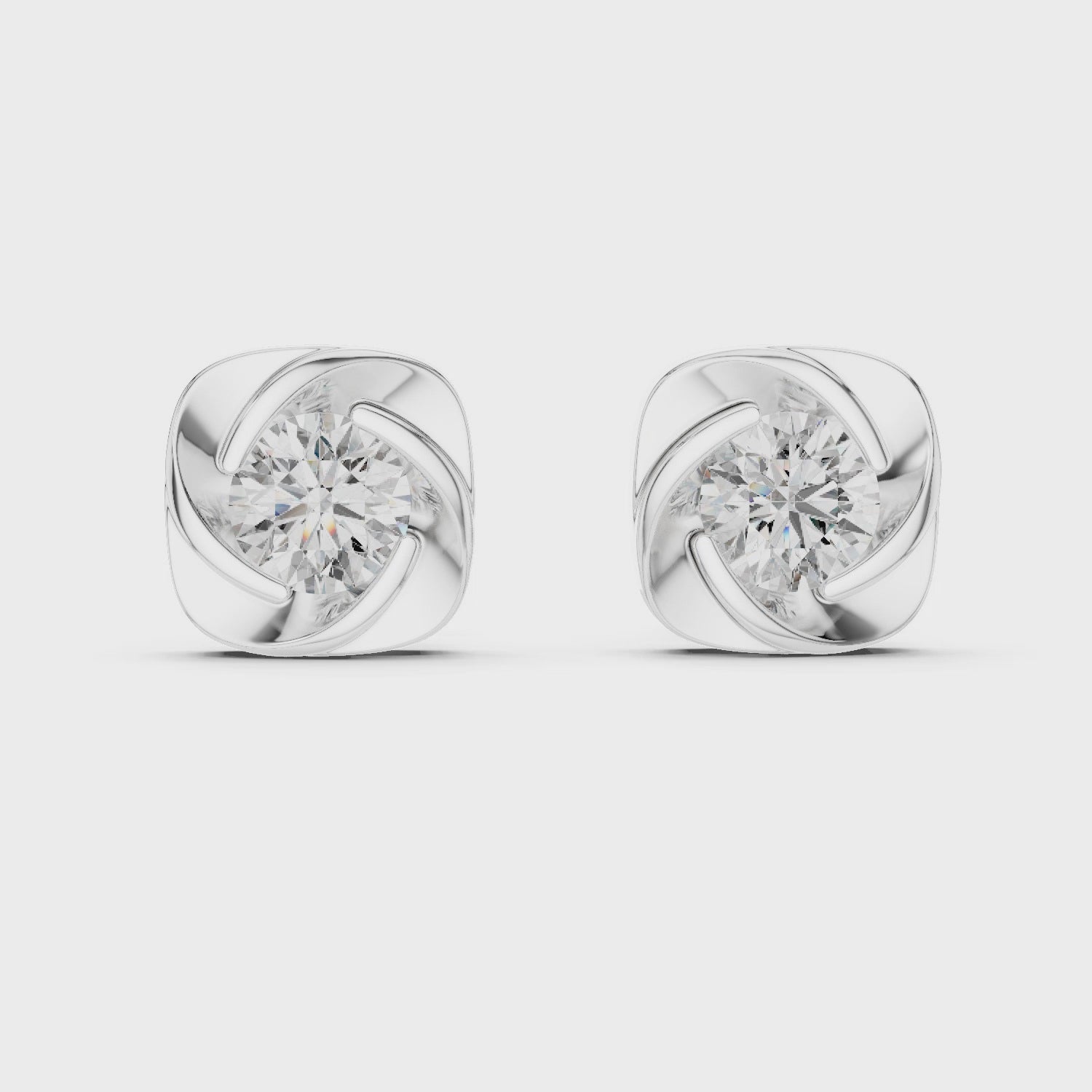 Velora Spiral Diamond Stud Earrings