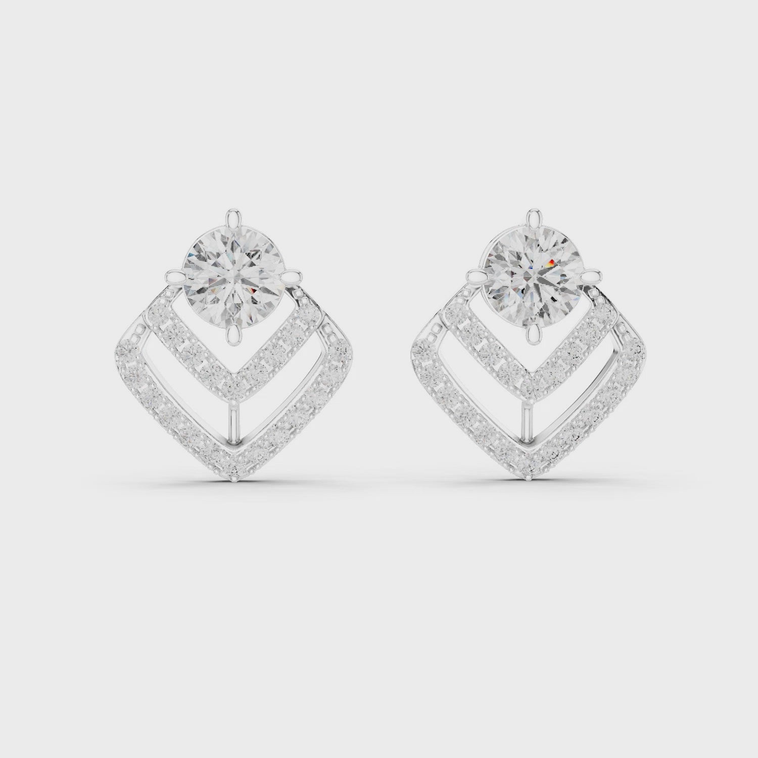 Aurelia Crown Diamond Stud Earrings