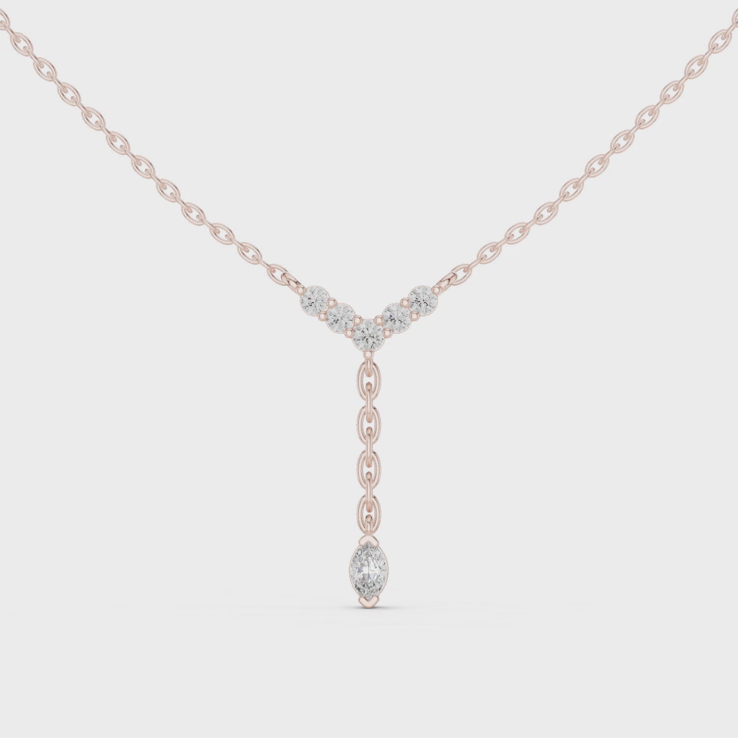 Velisse Drape Diamond Drop Necklace
